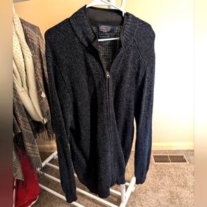 Pendleton Dark Grey Men's Zip-up Cardigan - Large